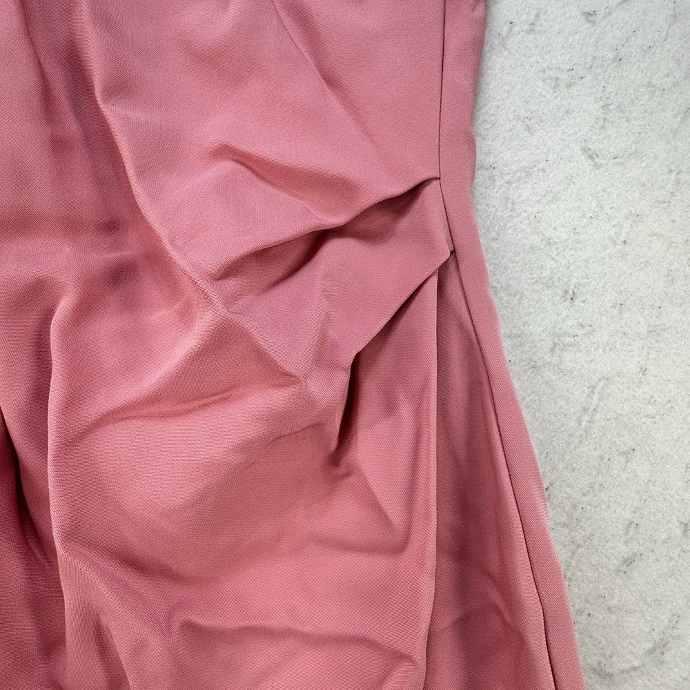 NEW $480 REISS Imogen Sleeveless Ruched Midi Dress in Pink Fitted Side Slit US 4 - Picture 12 of 14